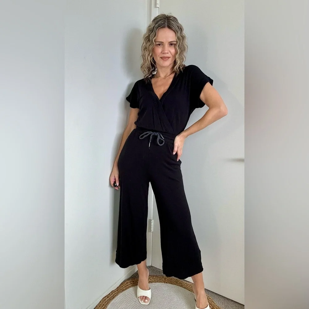 Splendid Active Surplice Jumpsuit Black - Picture 3 of 8